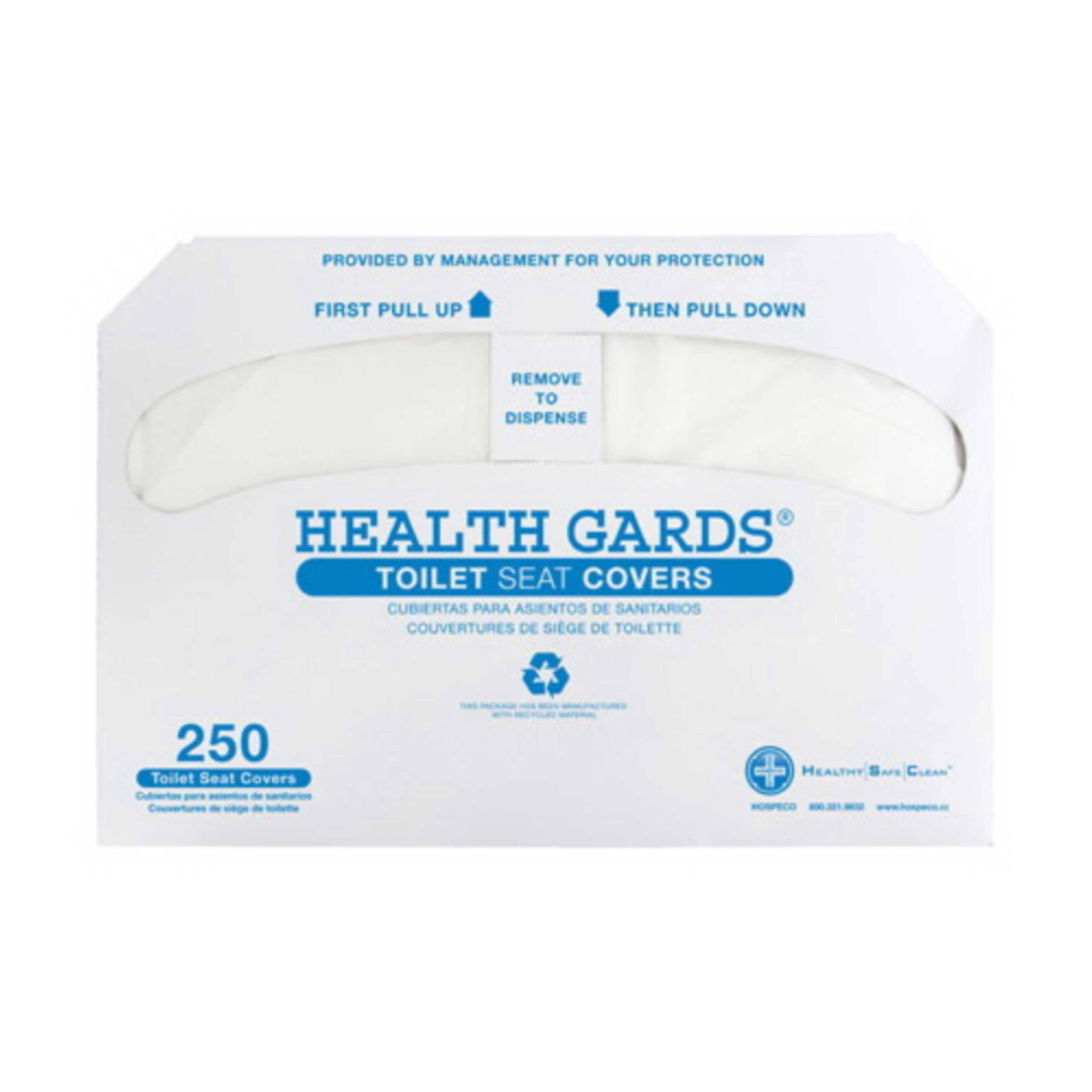 Health Gards Toilet Seat Covers, White, 250 Covers/Pack, 20