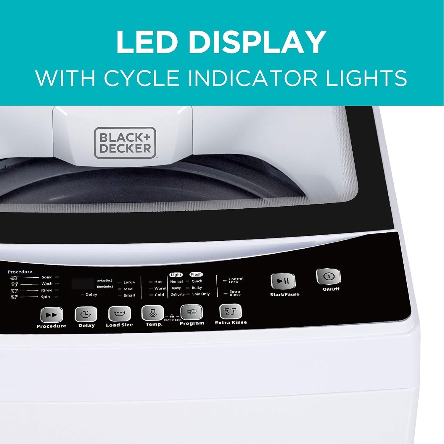 Small Portable Washer, Washing Machine for Household Use, Portable Washer 2.0 Cu. Ft. with 6 Cycles, Transparent Lid & LED Display
