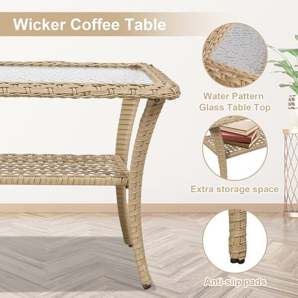 Patio Furniture Wicker Loveseat Sofa