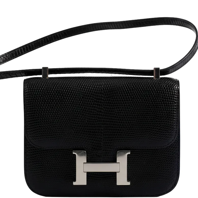Hermès Constance Micro 14 Noir Lizard Gold Hardware