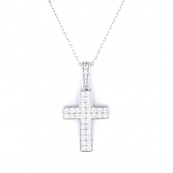 Cartier Cross Necklace K18WG White Gold Diamond