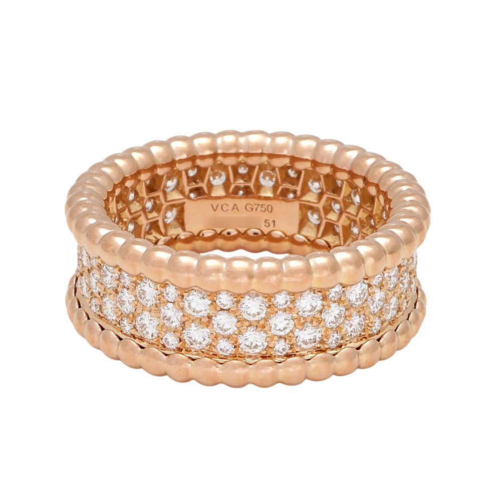 Van Cleef & Arpels Perlet Diamond Ring 3-row Model 18K Rose Gold VCARN9WE00