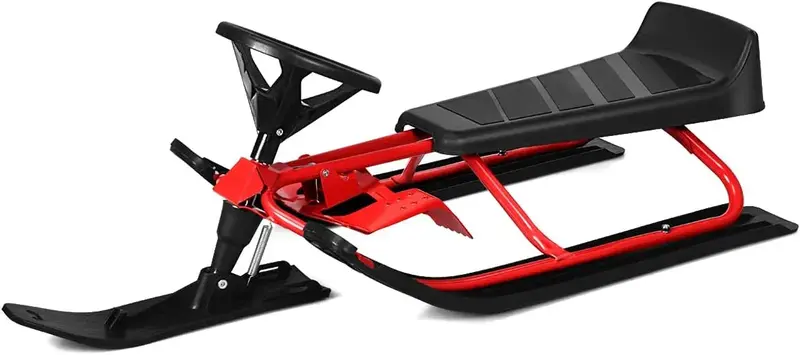 Snow Racer Twin-Brake Sled – Ski-Inspired Slider Board for Winter Fun