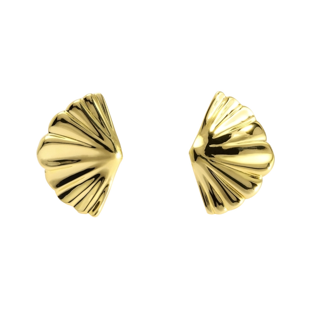 Tiffany & Co. Earrings Shell Motif 18K Yellow Gold