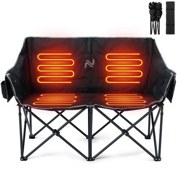DoCred Oversized Heated Camping Chair,2Person Outdoor Patio Chair