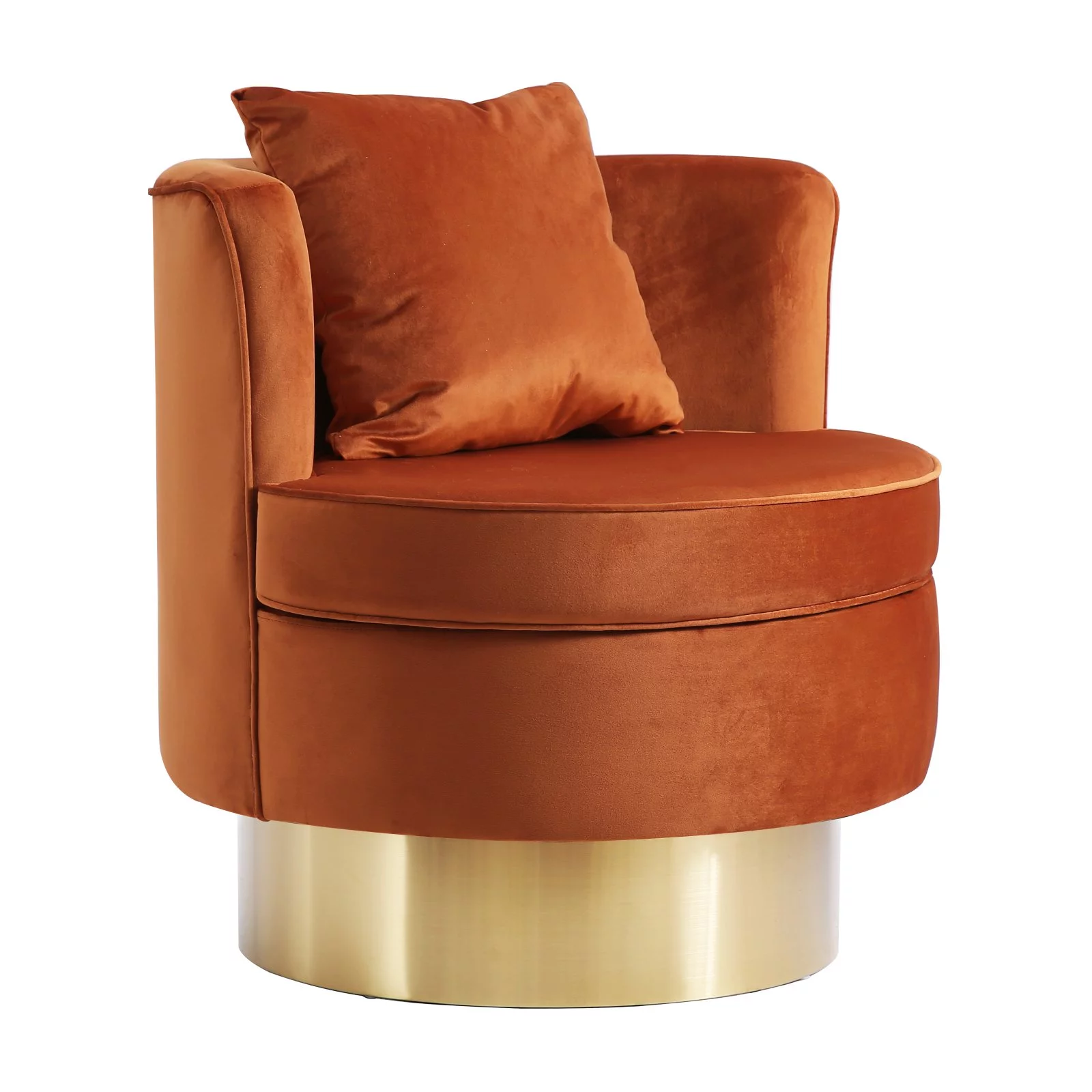 Meridian Furniture Kendra Cognac Velvet Swivel Accent Chair