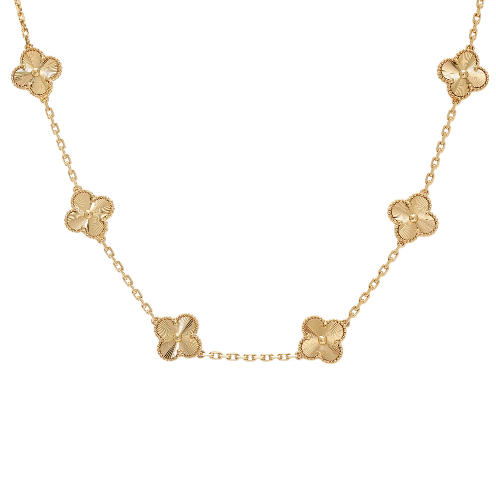 Van Cleef & Arpels Vintage Alhambra 10 Motifs Necklace 18K Yellow Gold VCARP3JJ00