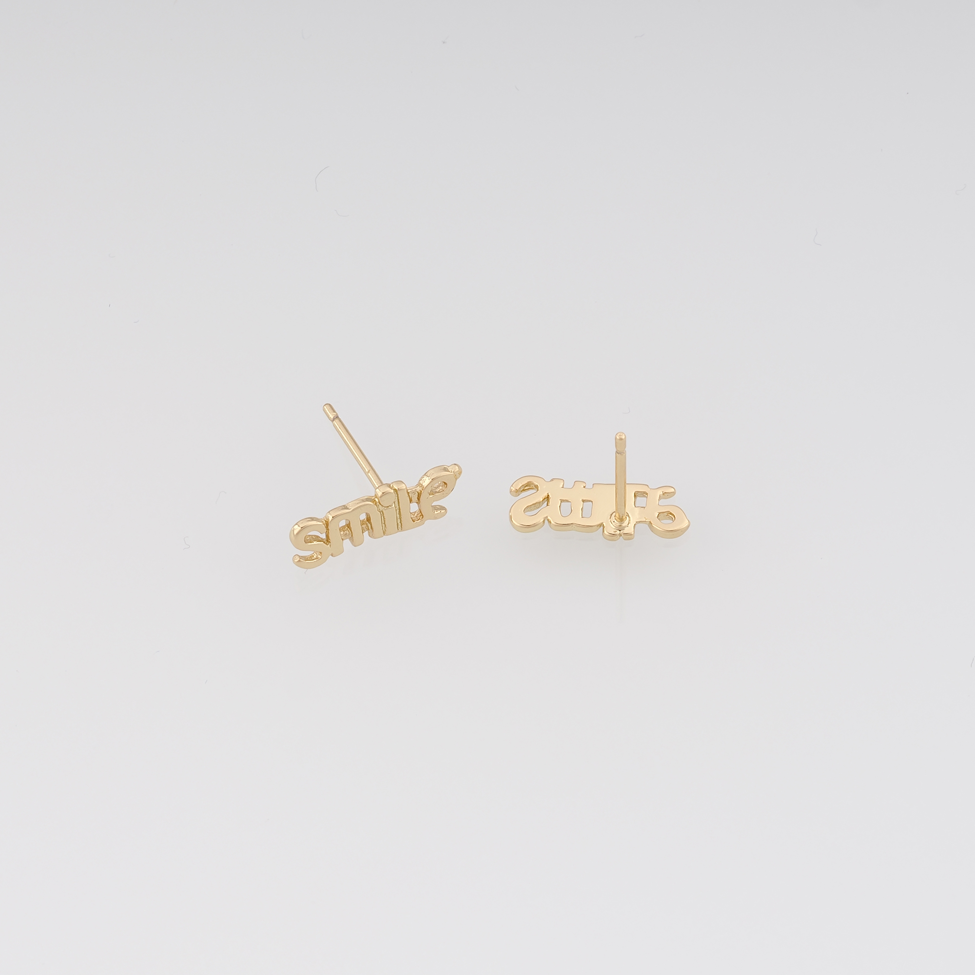 18K Gold Filled Smile Stud Earrings,Letter Earrings,Minimalist Earring,Dainty Earrings,Gift for Wife