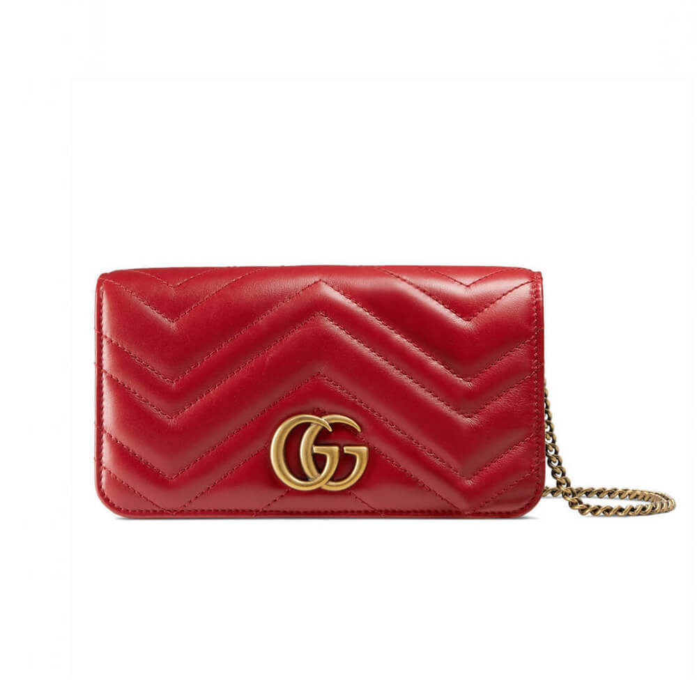 Gucci GG Marmont Mini Bag In Red Leather