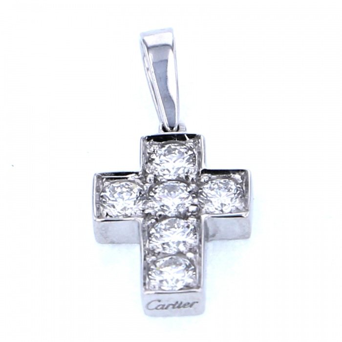 Cartier White Gold Diamond Pendant Top K18WG Pendant Top Necklace