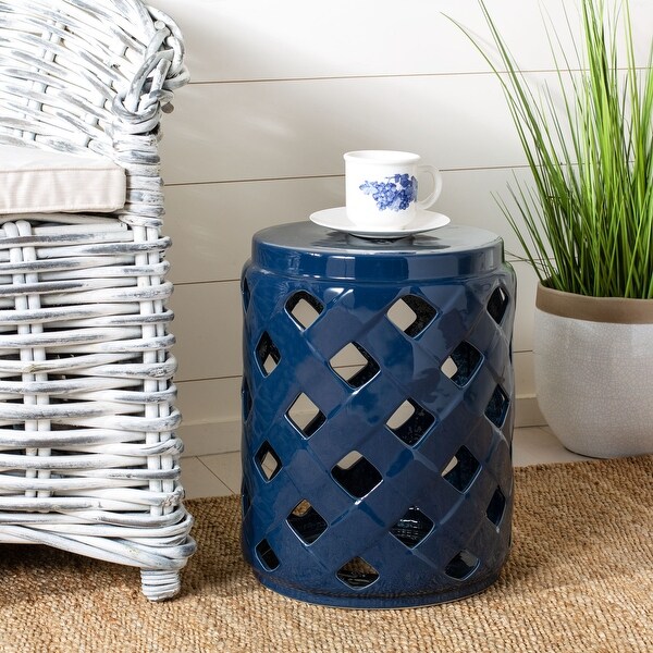 SAFAVIEH Betli Lattice Ceramic Decorative Garden Stool