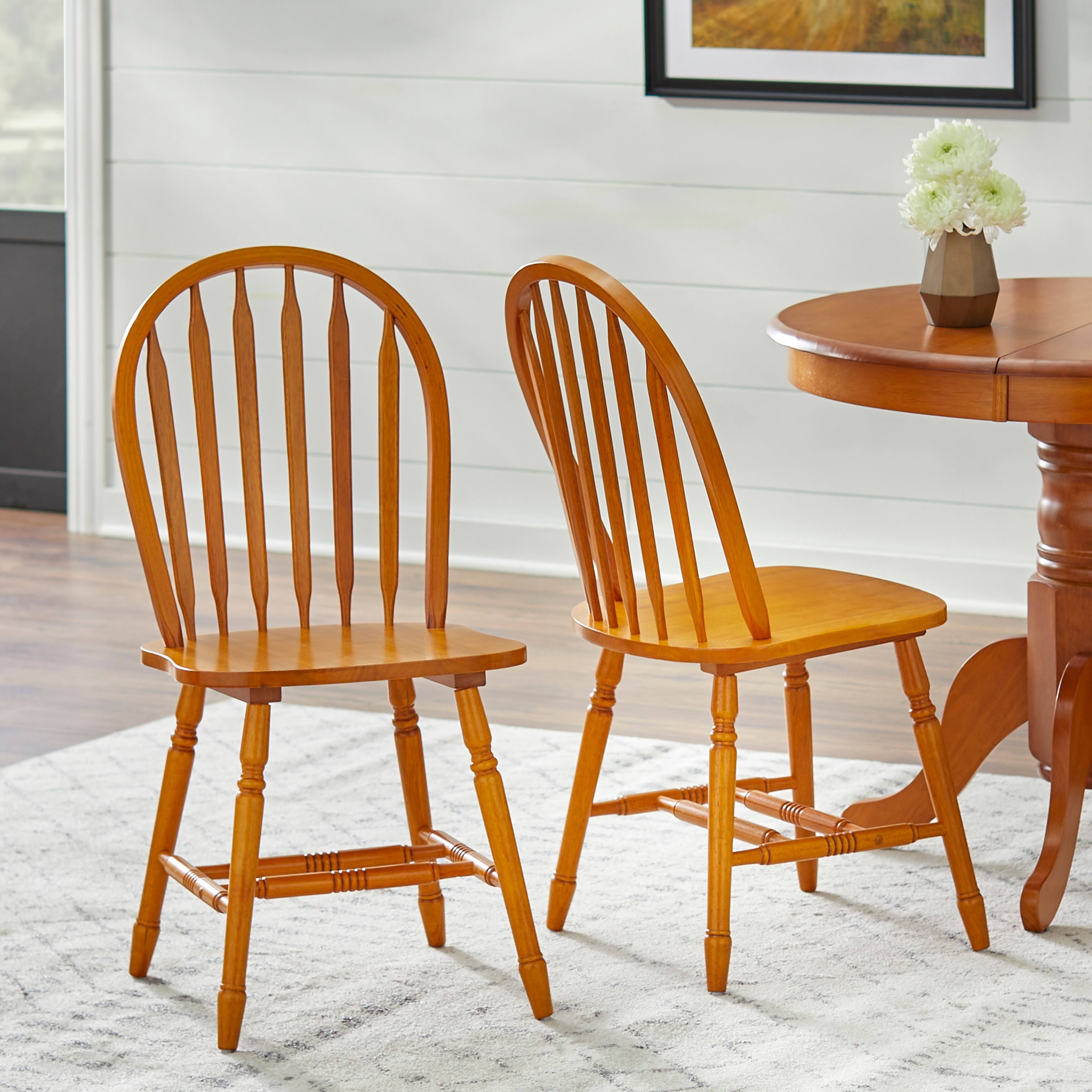 TMS 7 Piece Farmhouse Dining Set, Oak