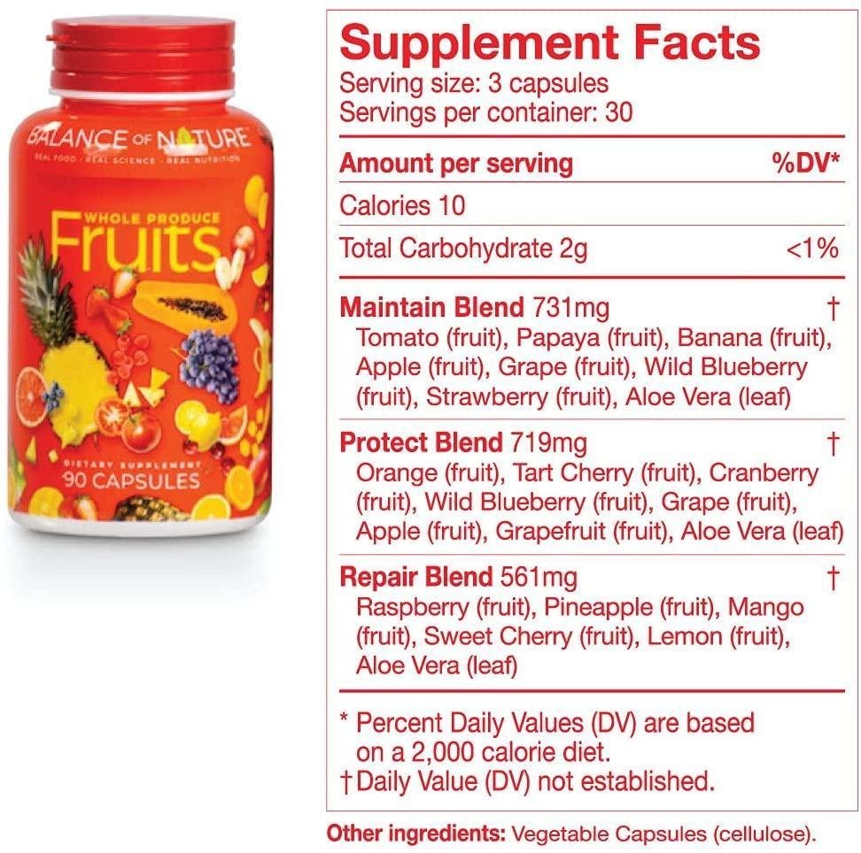 balance-of-nature-Fruit and Vegetable Supplements – 90 Fruits and 90 Veggies Capsules (3-Sets) – Green and Red Superfood, Better Than Multivitamins, No Fillers/Extracts, 100% Natural Whole Food