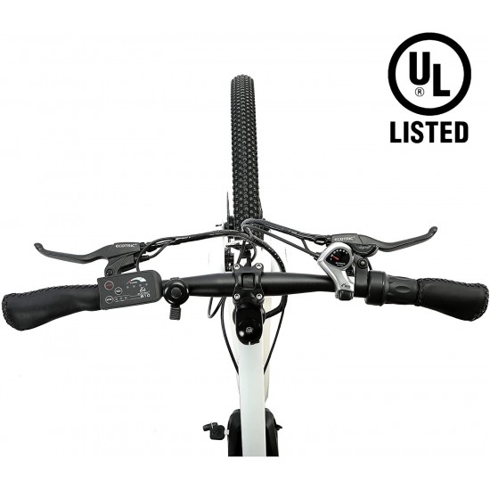 UL Certified 26″ Electric City Bicycle Bike Powerful 350W 36V/10AH Removable Lithium Battery Assist Disc Brake System Throttle Pedal Black