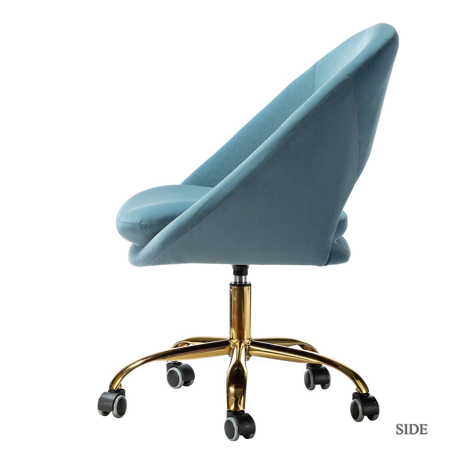 Savas Height Adjustable Swivel Task Chair with Gold Base - Charcoal