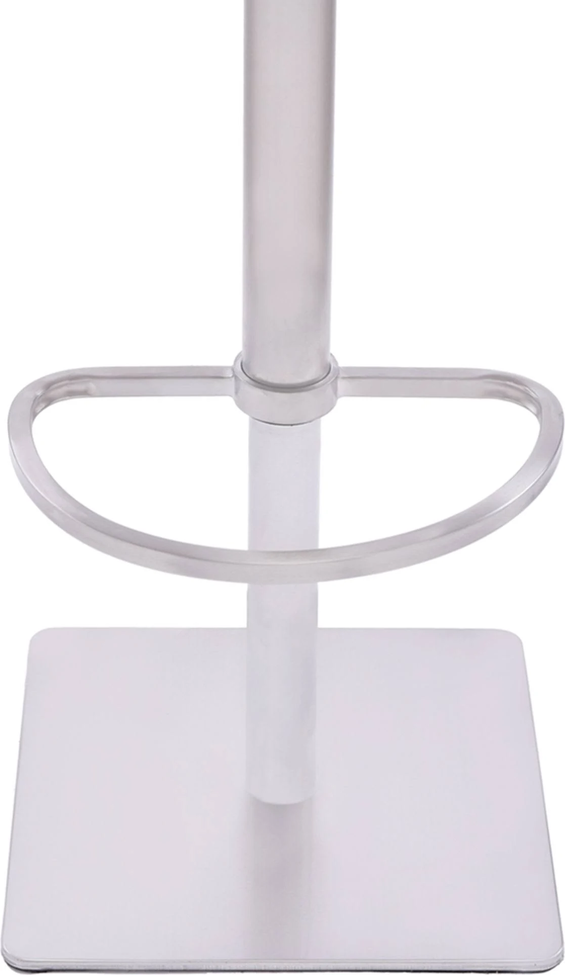 Armen Living Crystal Barstool in Brushed Stainless Steel Finish with Grey Faux Leather and Walnut Back