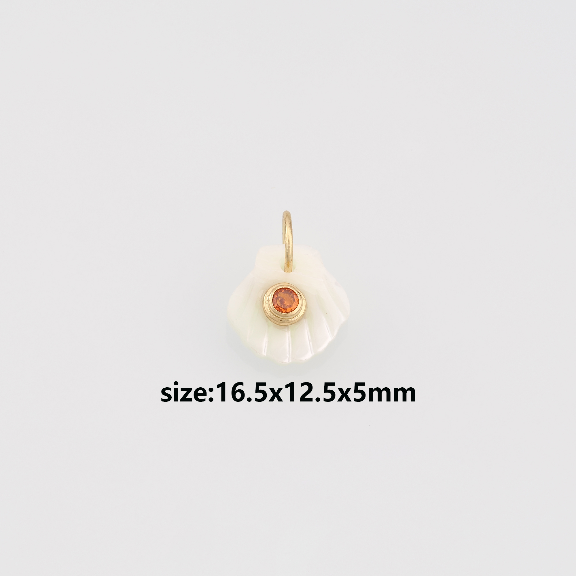18K Gold Filled Scallop Pendant,Ocean Scallop Charm Earrings Necklace for DIY Jewelry Making Supply