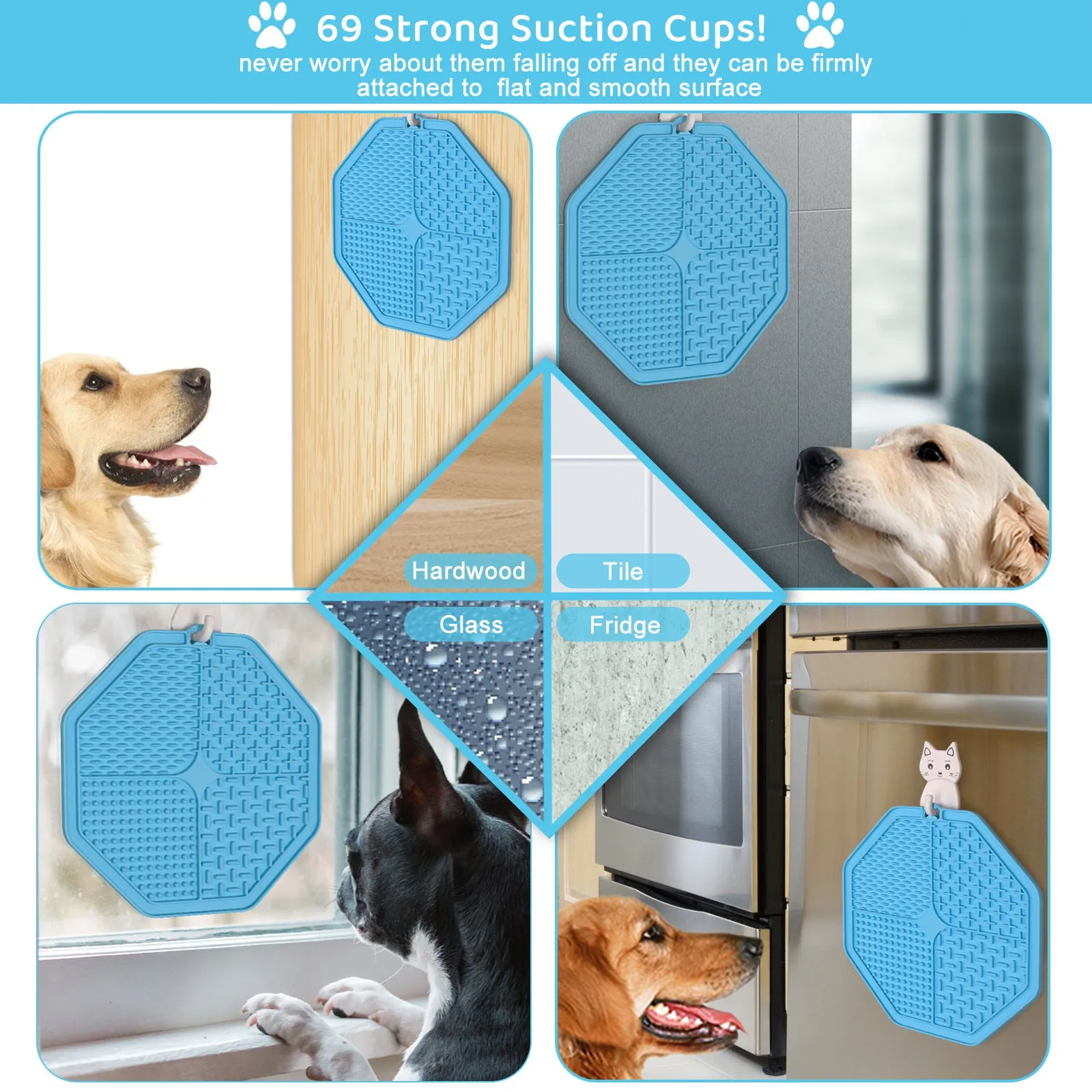 Licking Mat Slow Feeder with Suction Cups