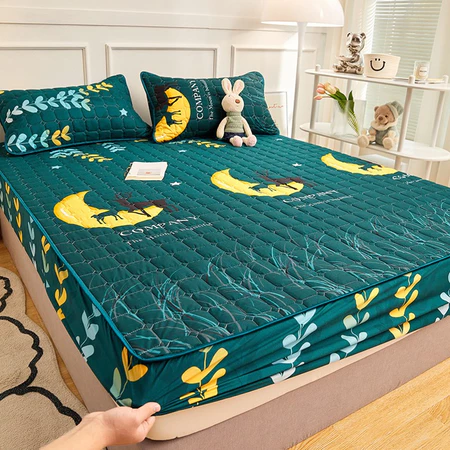 Cotton Mattress Protector Flower Colored Cadar Single/Queen/King Size Non Slip Sheet Fitted Bed Sheet