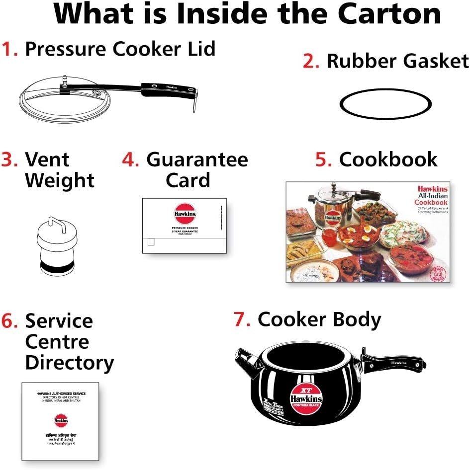 Hard Anodized Induction Compatible Extra Thick Base Pressure Cooker, Black, 5L