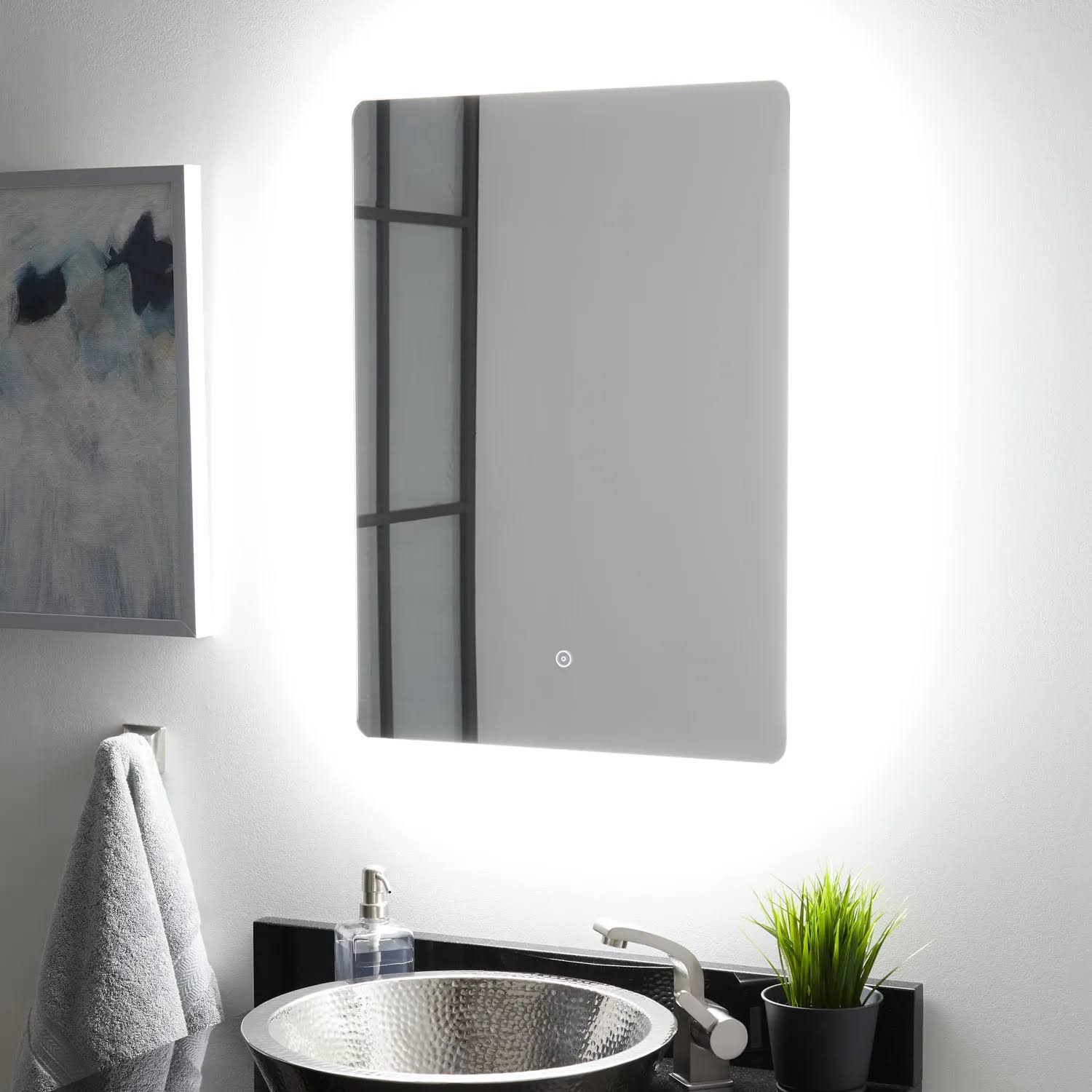Signature Hardware 946561-32 Fleming 32x22 W x 24x22 H Rectangular LED Lighted Frame Touch Sensor