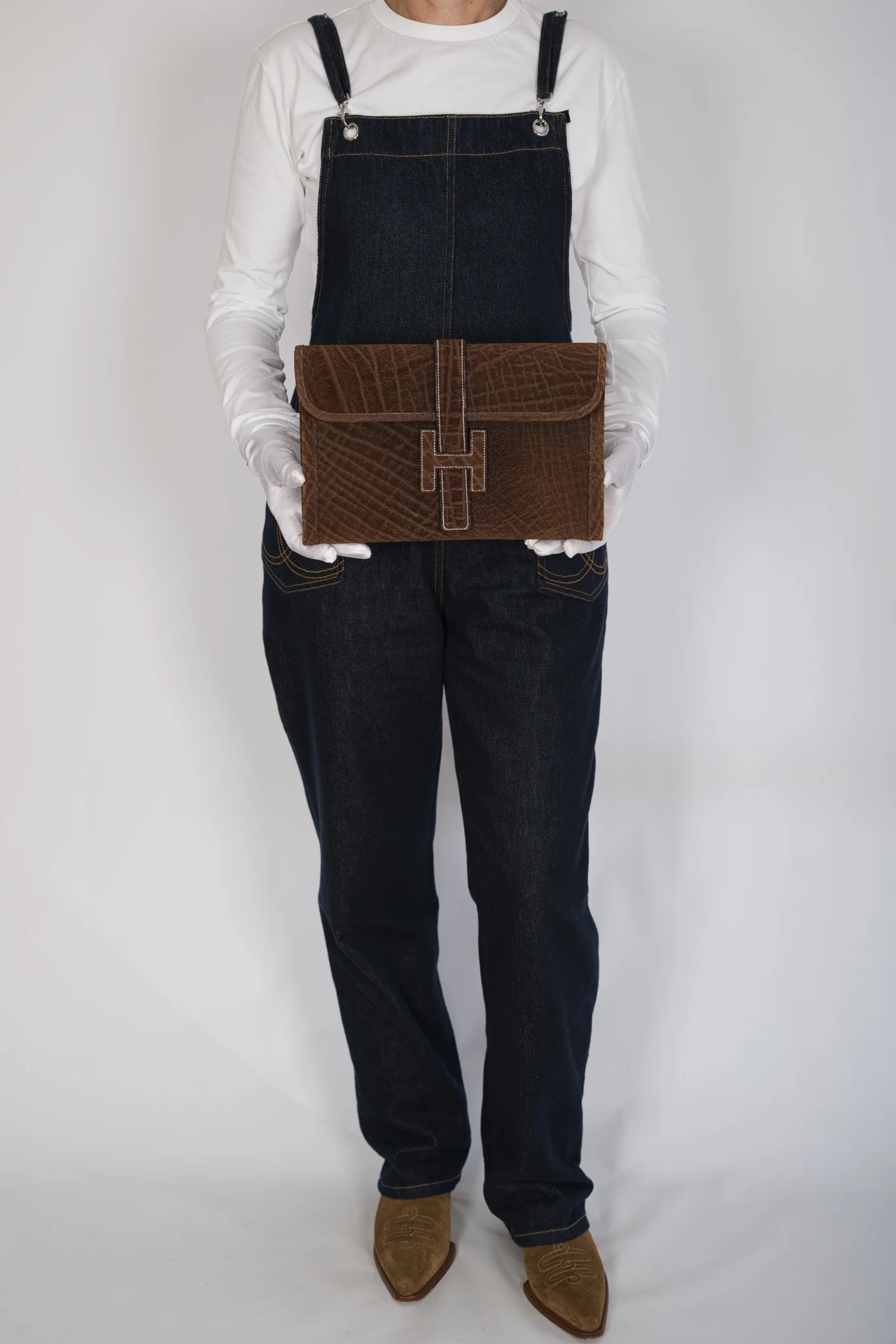 Hermès Jige 29 Elephant Leather Brown Contrast Stitching