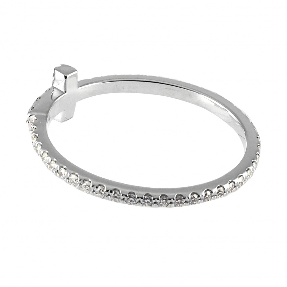 Tiffany & Co. Tiffany T Wire Ring 18K White Gold Diamond 60148891