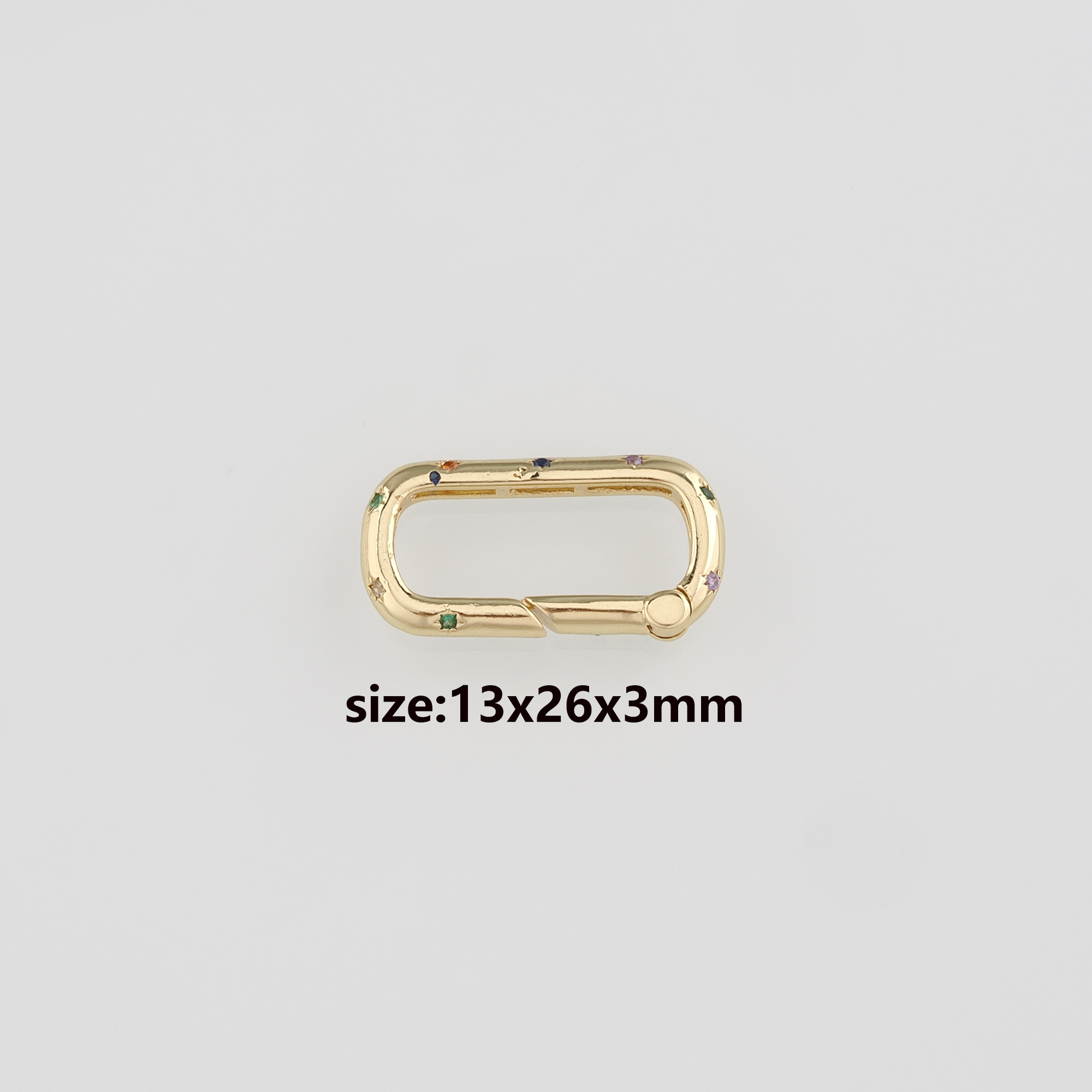 18K Gold Filled Oval Carabiner Clasp,Snap Buckle Bracelet Necklace for DIY Jewelry Finding Necklace Bracelet