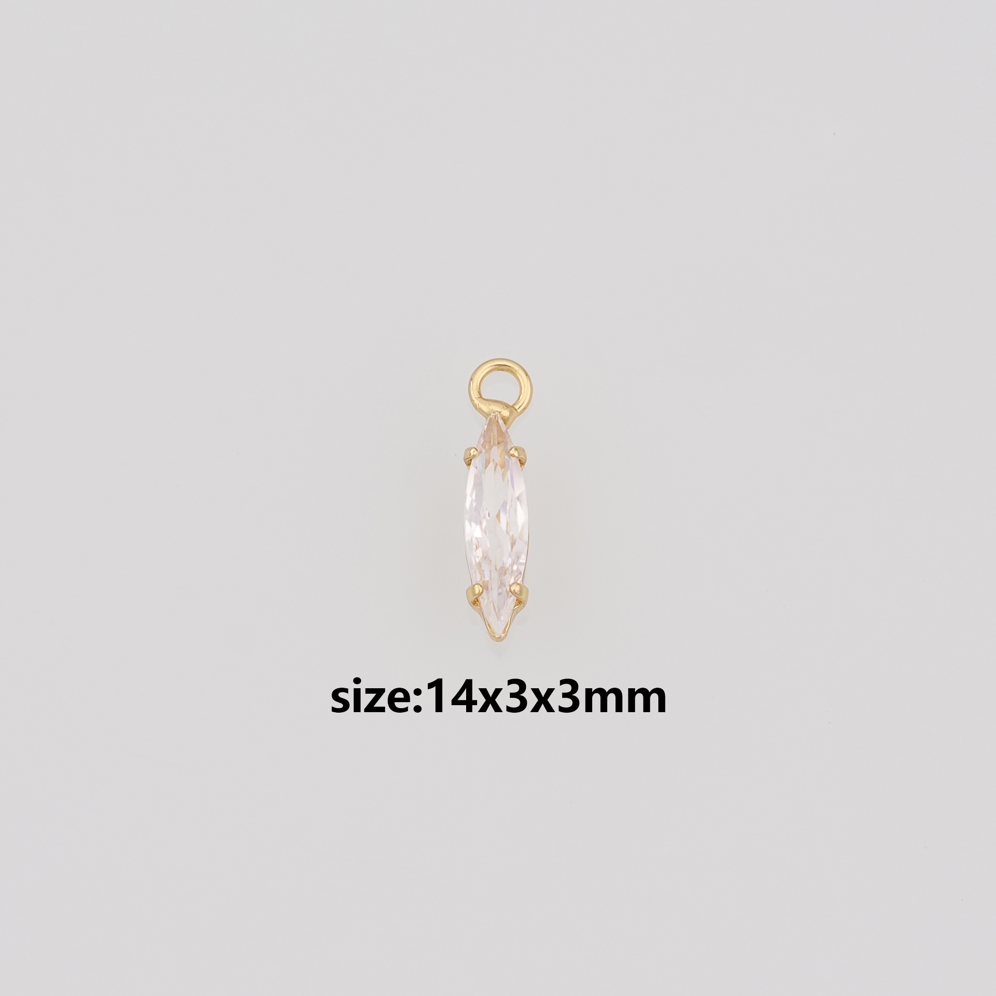 18K Gold Filled Oval Pendant,CZ Micro Pave Oval Charm Earrings Necklace for DIY Jewelry Making Supply