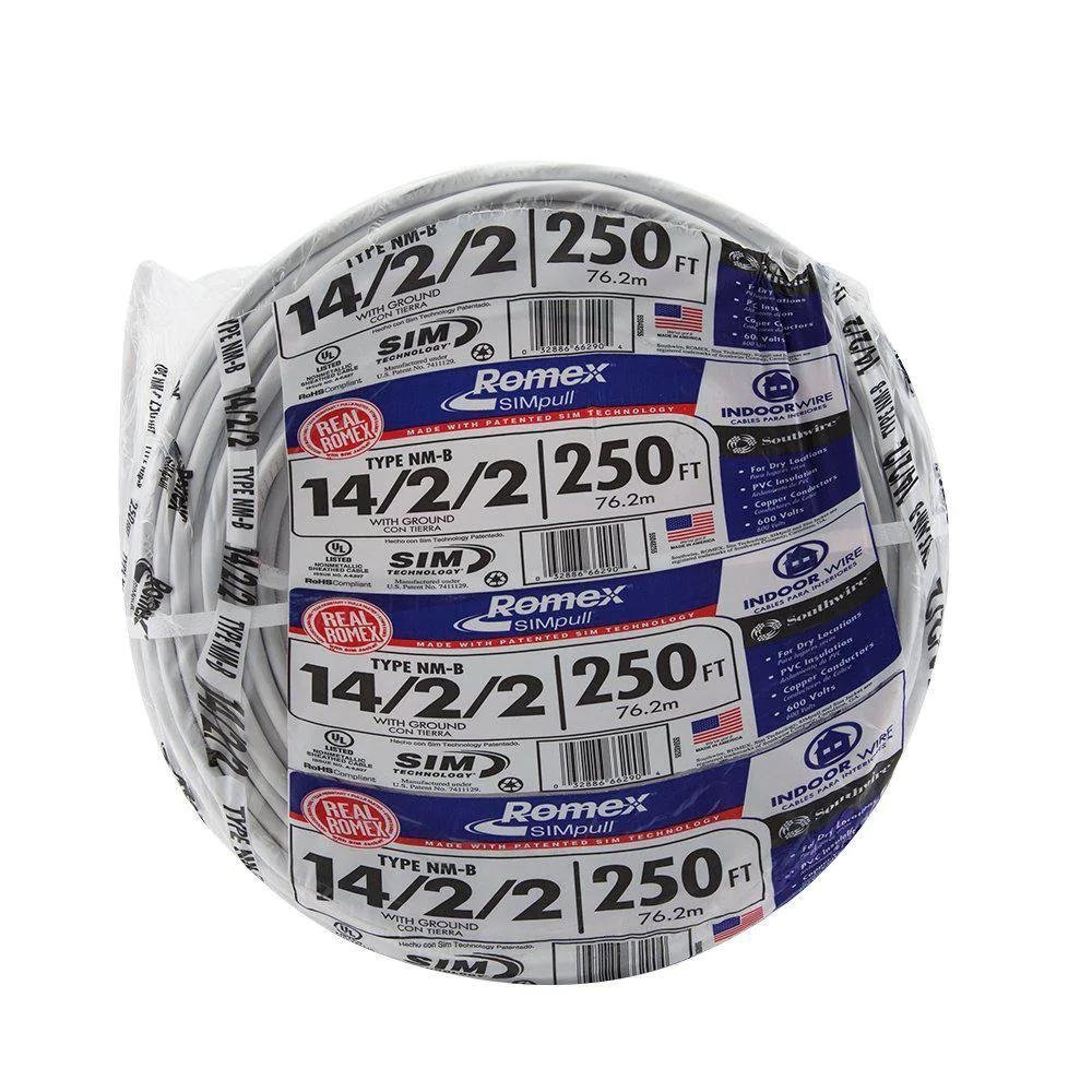 250 ft. 14/2/2 Solid CU NM-B W/G Wire