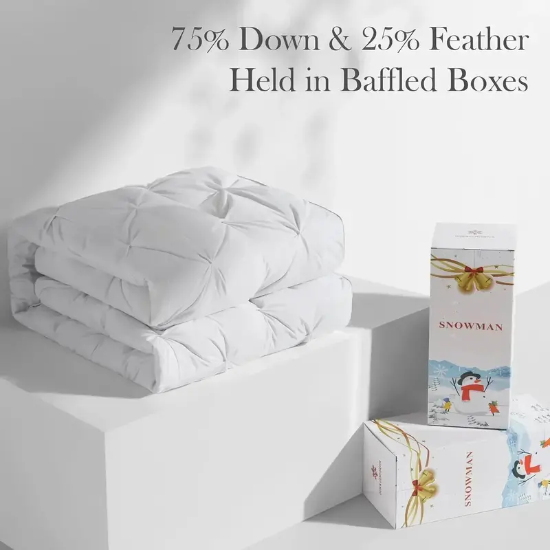 Premium 3D Baffle Box Down Comforter – Enhanced Loft Retention and Zero Cold Spots