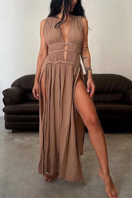 Cut Out Maxi Dress with High SlitClistos