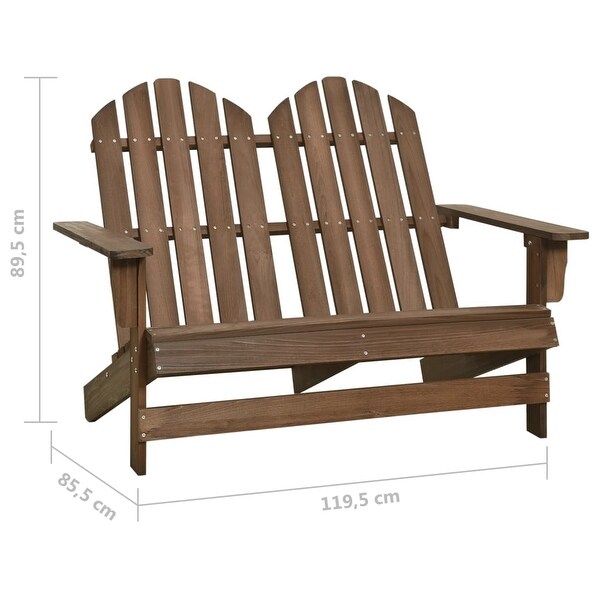 vidaXL 2Seater Patio Adirondack Chair Solid Wood Fir
