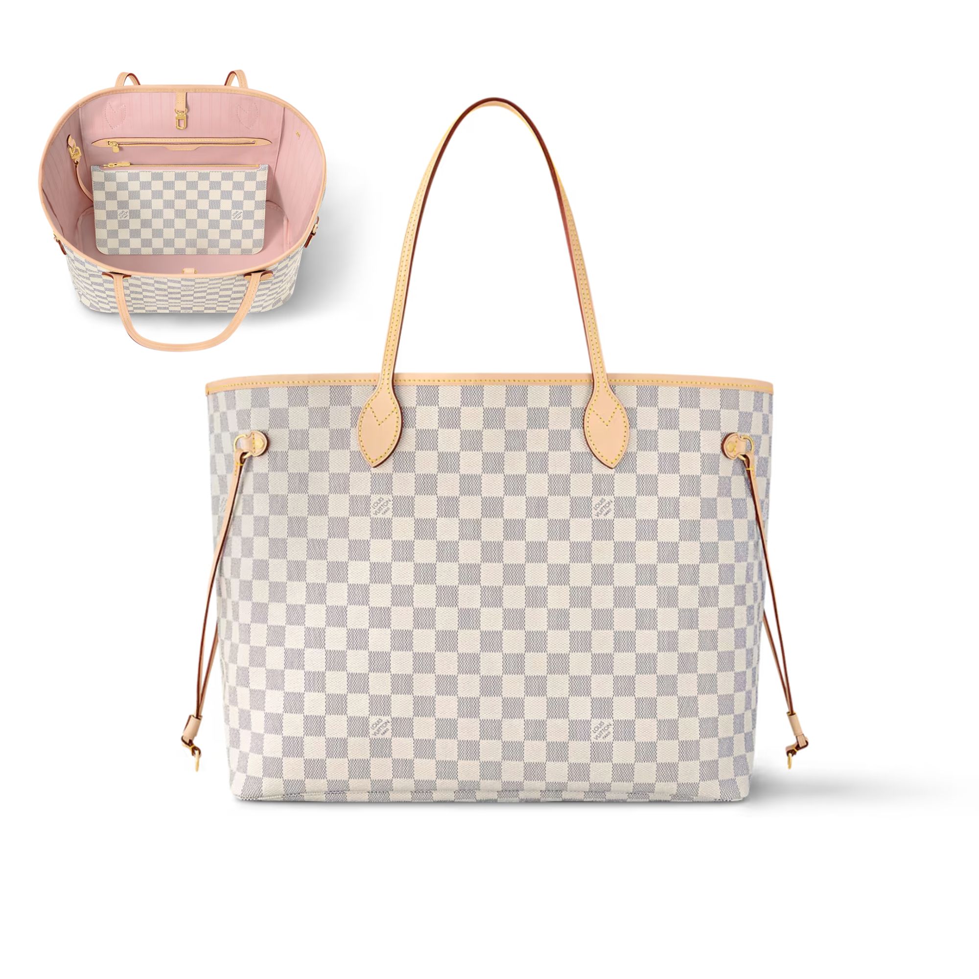 Louis Vuitton Neverfull GM Tote Bag Damier Azur Canvas Rose Ballerine 39cm N40601