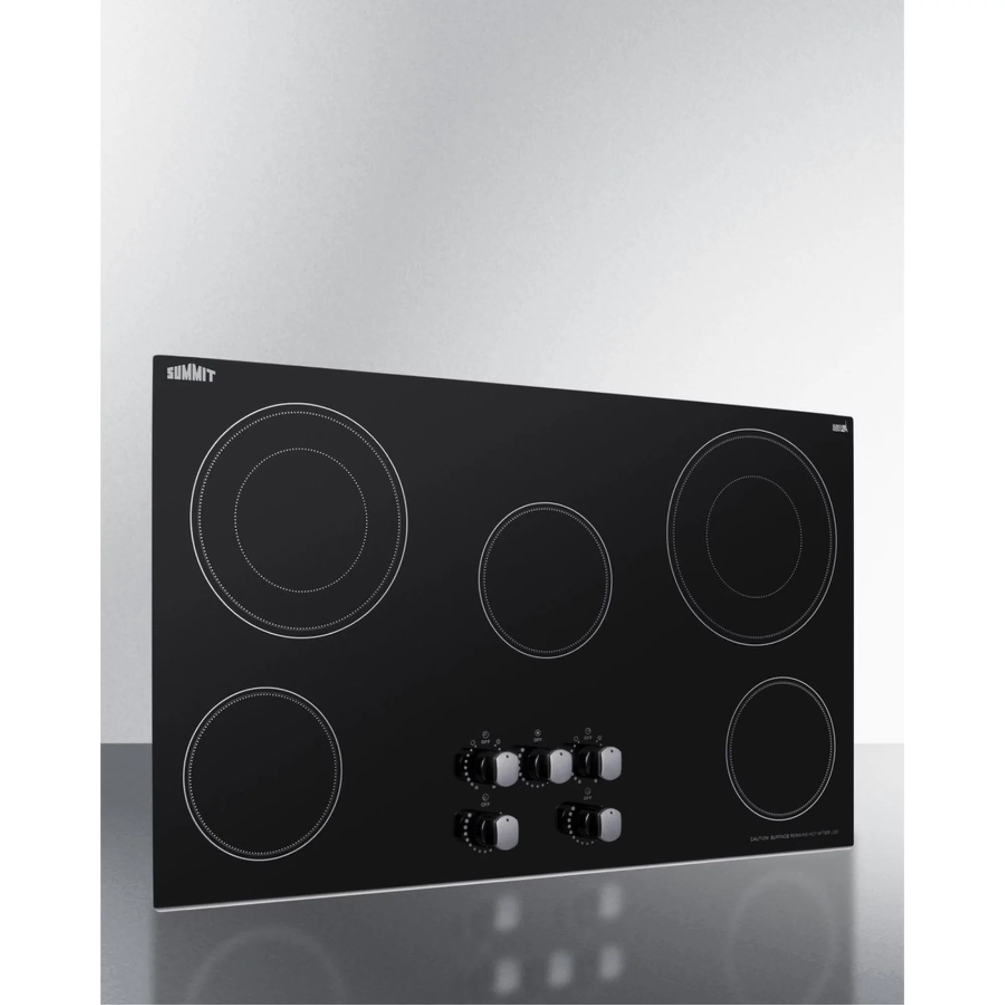 Summit Appliance CR5B36MB 36 in. 208-240V 5-Burner Radiant Cooktop, Black