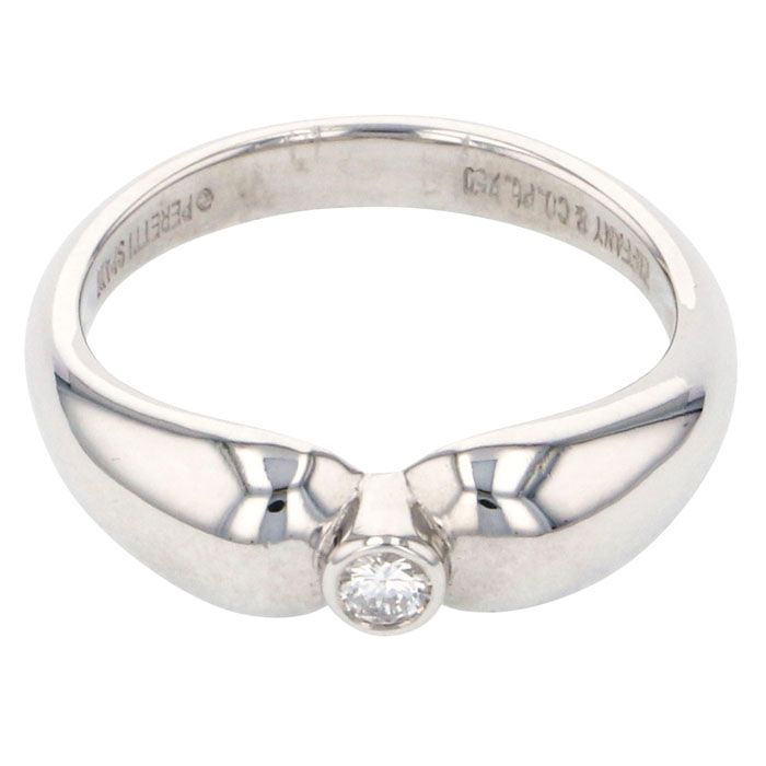 Tiffany & Co. Elsa Peretti Double Teardrop Ring Platinum Diamond