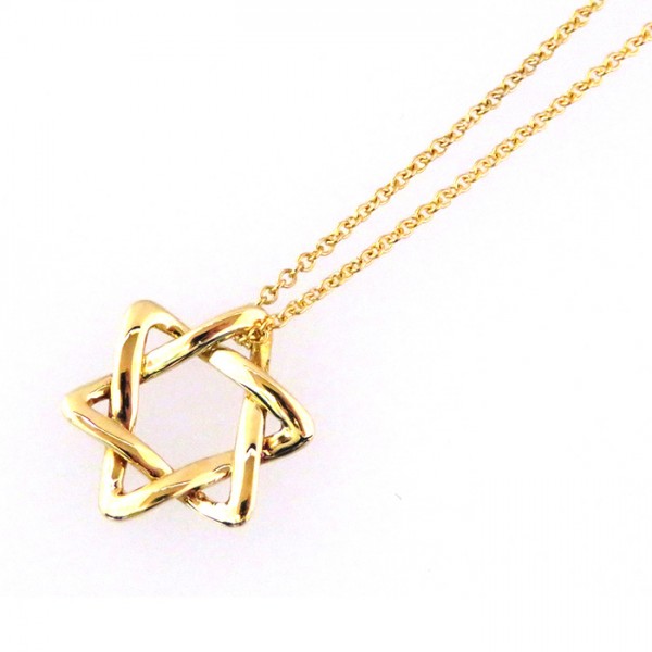 Tiffany & Co. Tiffany Star of David K18YG Yellow Gold Necklace