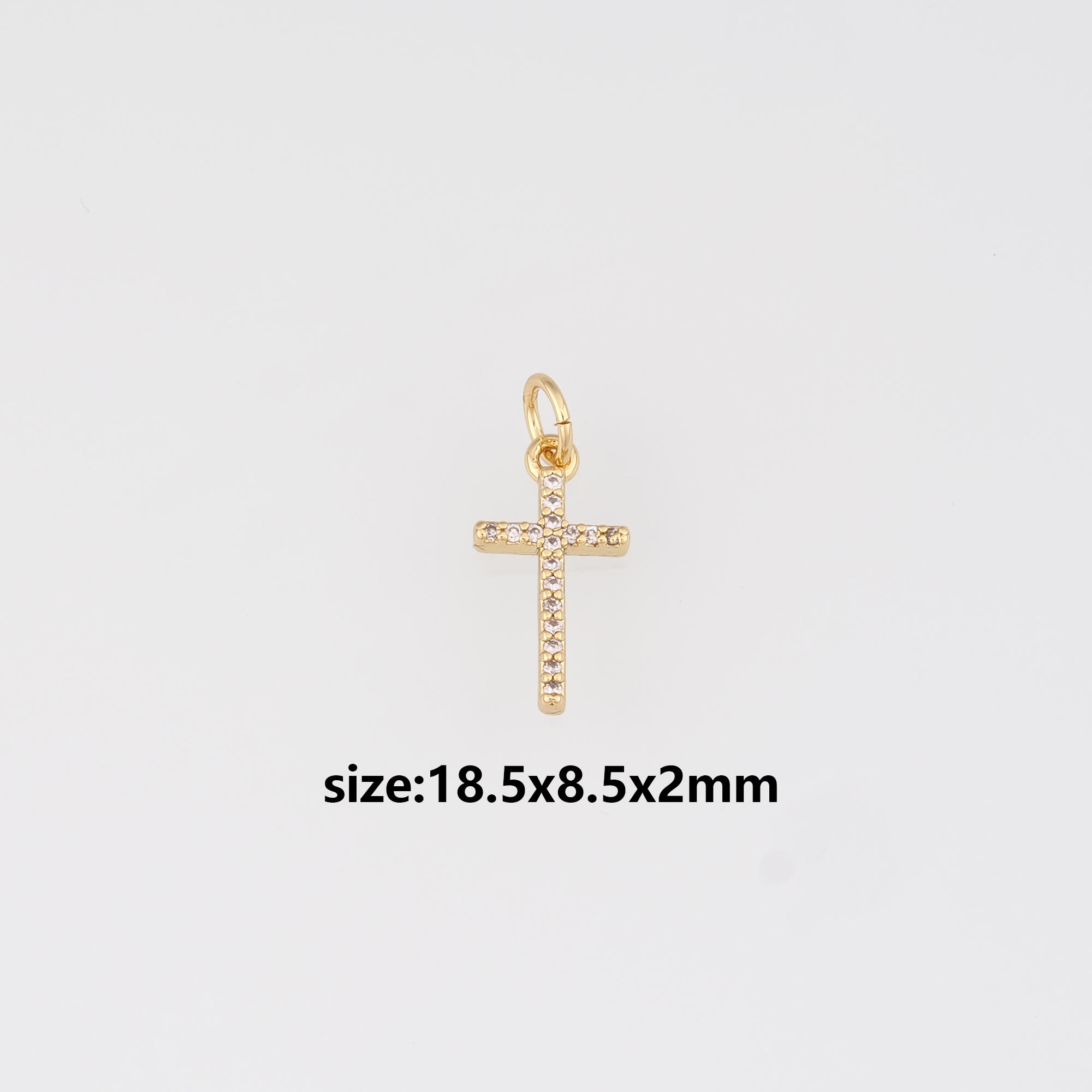 18K Gold Filled Cross Pendant,CZ Micro Pave Cross Charm Earrings Necklace for DIY Jewelry Making Supply