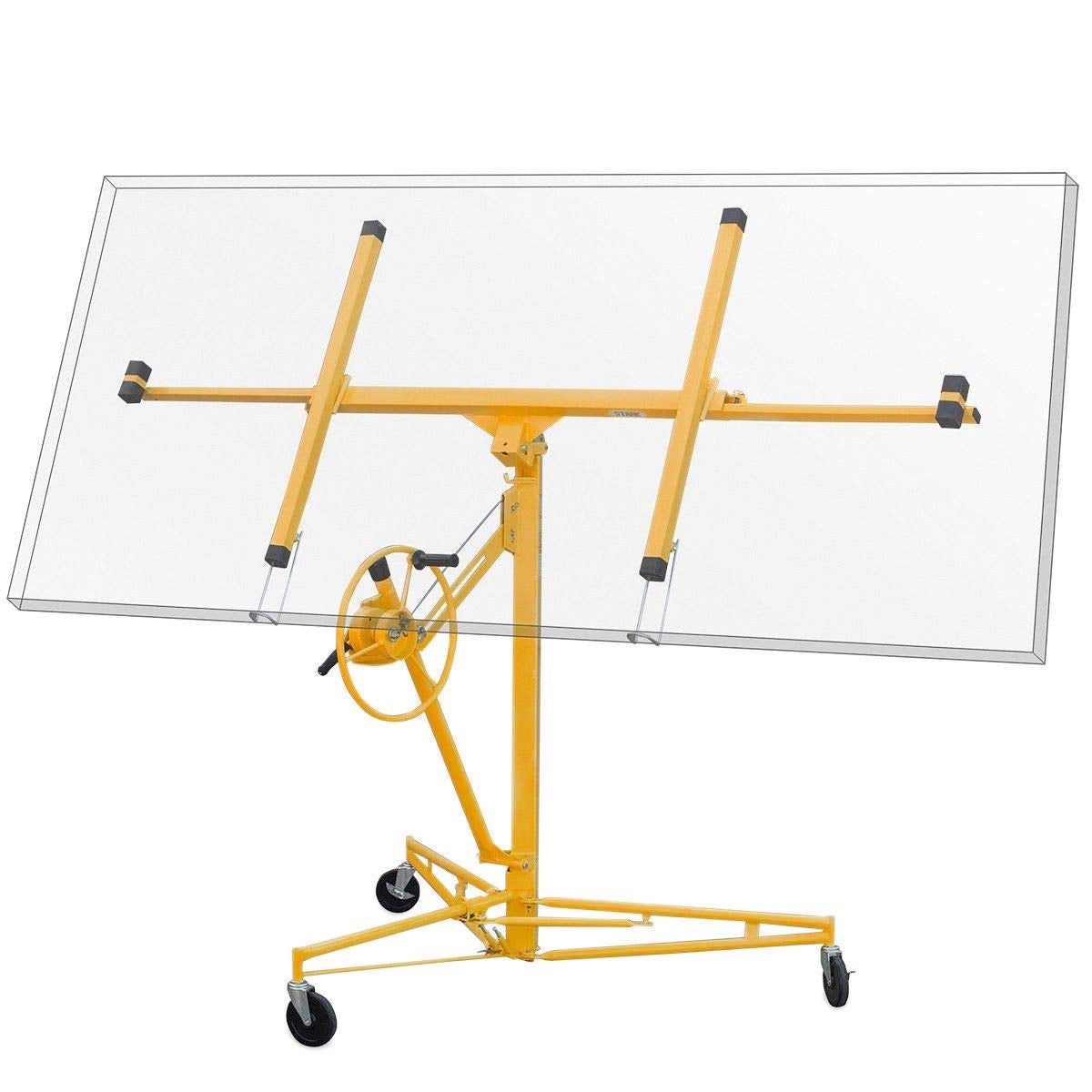 2026 Stark USA 65044 65044 Drywall Lift 11' Yellow Rolling Sheetrock Panel Hoist Jack