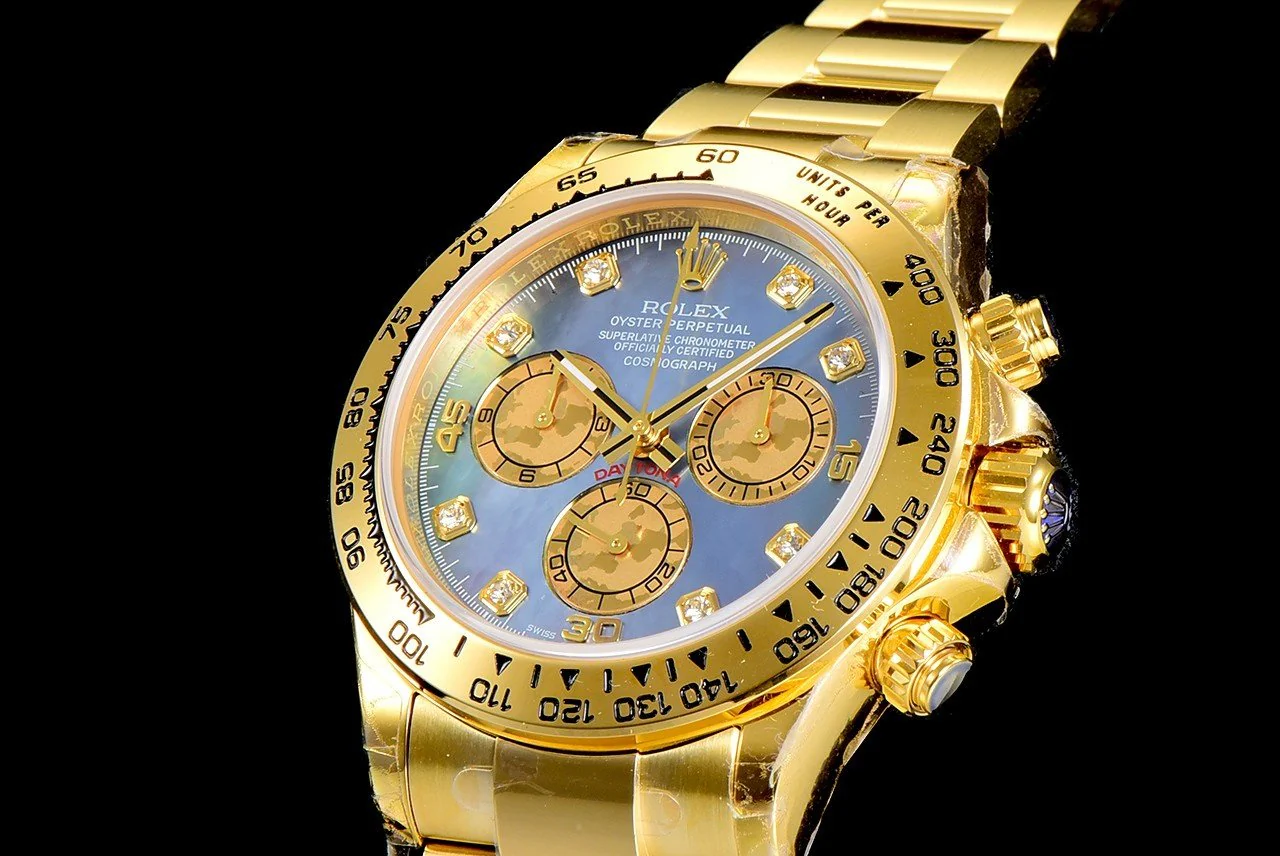 DAYTONA CUSTOM GOLD BLUE MOP DIAL