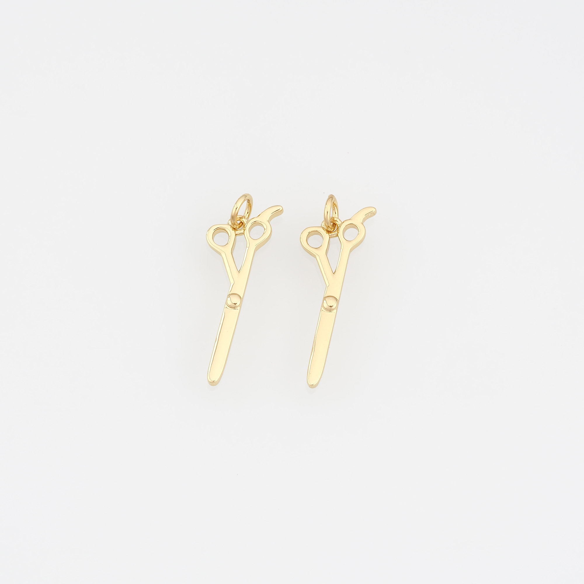 18K Gold Filled Scissors Pendant,Dainty Scissors Charm Earrings Necklace for DIY Jewelry Making Supply