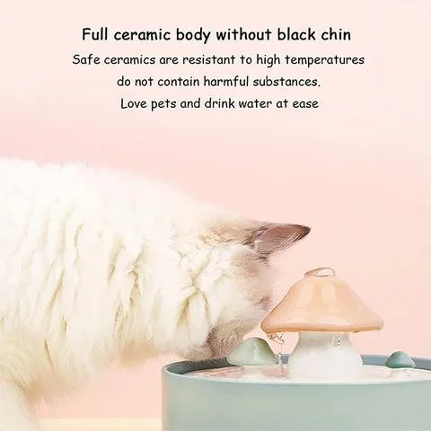 Mushroom Ceramic Pet Water Fountain