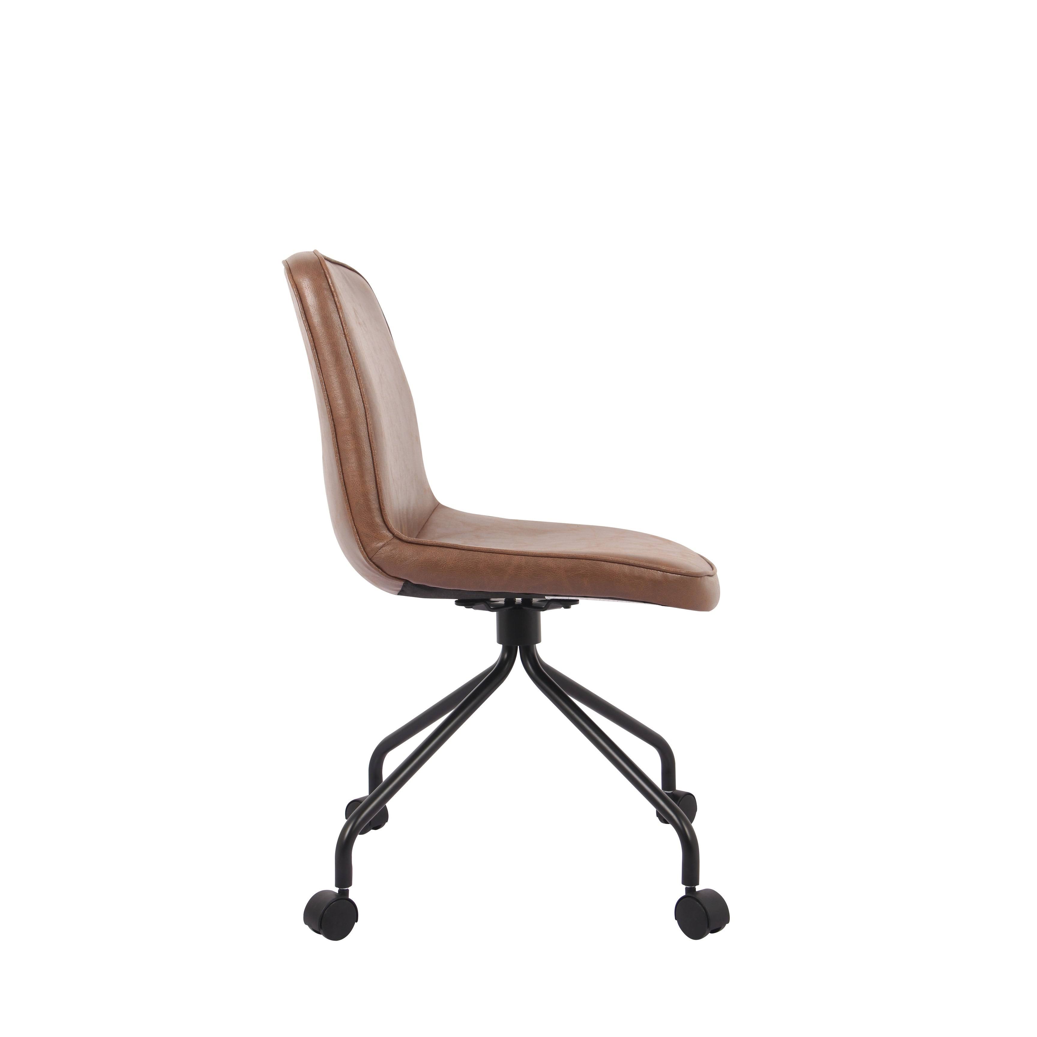 WOVENBYRD Modern Armless Rolling Home Office Chair - Brown