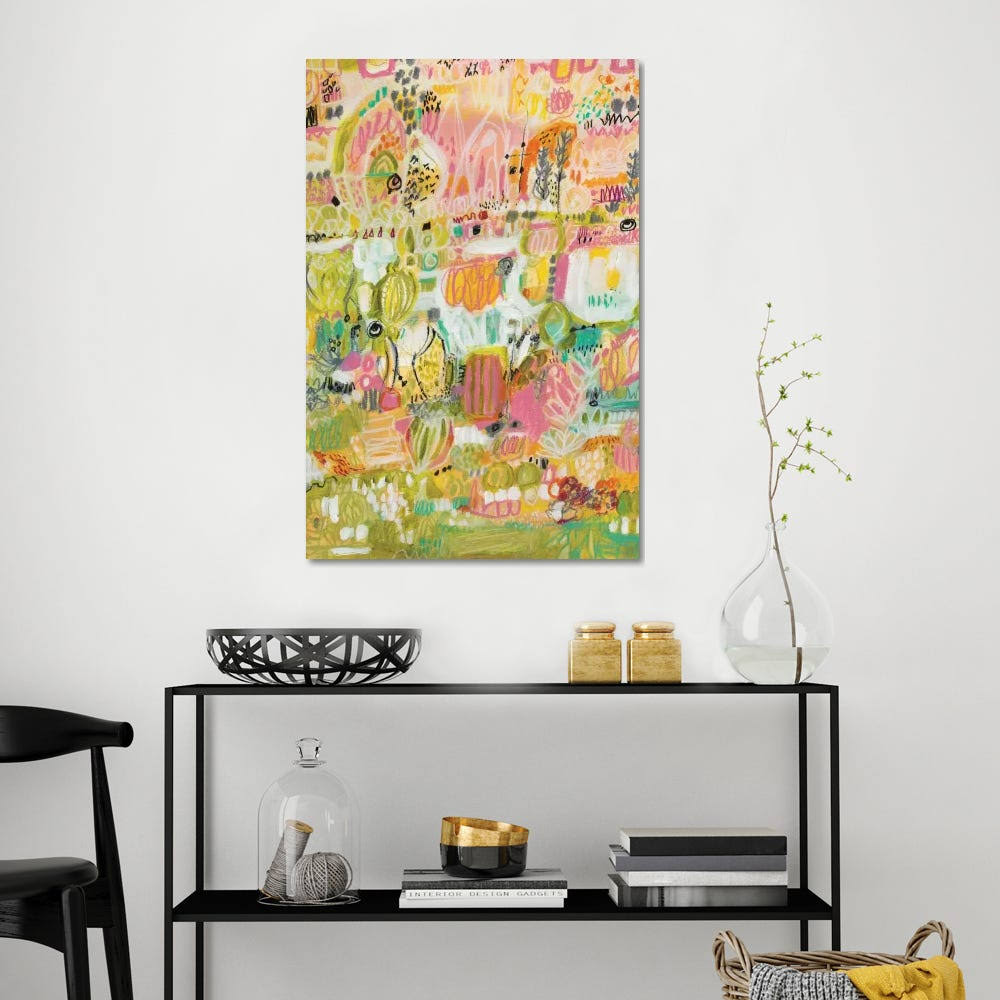 Karen Fields Canvas Wall Decor Prints - Boho Garden I ( Floral u0026 Botanical art)