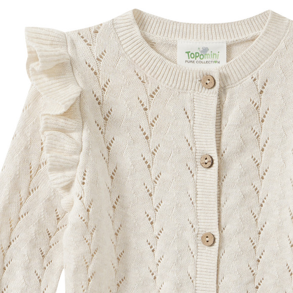 Topomini Pure Collection Baby Strickjacke mit Rüschen