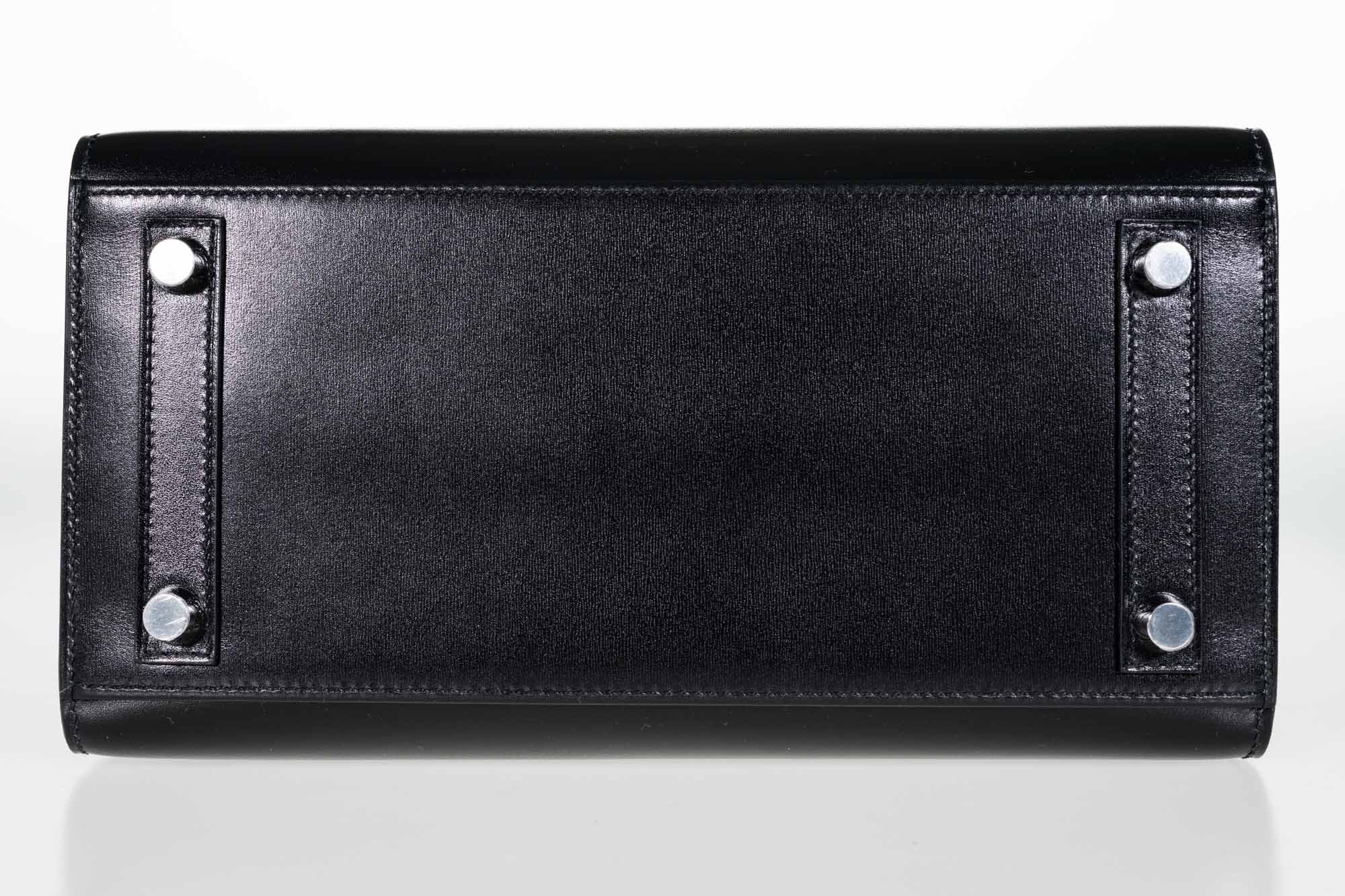 Hermès Birkin Sellier 25 Noir Box Calf Palladium Hardware