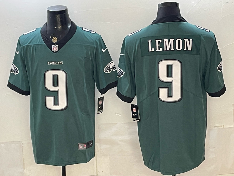 Men's Philadelphia Eagles Makai Lemon #9 Midnight Green Team Game Jersey