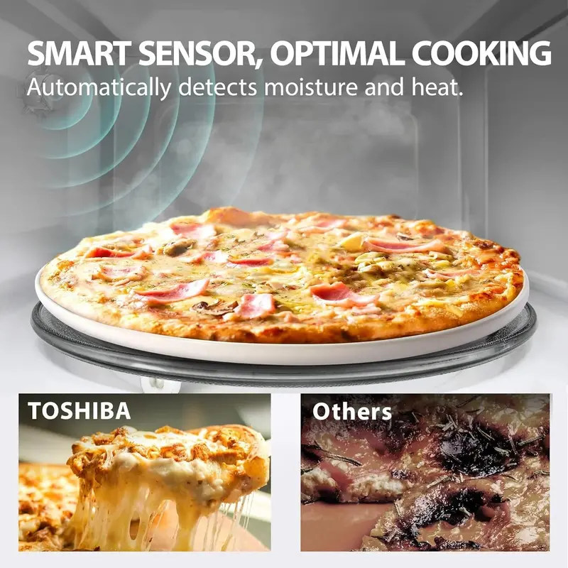 TOSHIBA ML-EC42P(SS) 4-in-1 Microwave Oven: Convection, Air Fryer, Smart Sensor, Mute Mode – 1.5 Cu Ft, Silver