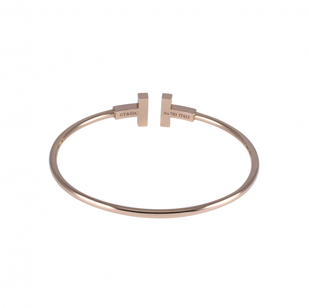 Tiffany & Co. Tiffany T Wire Bracelet 18K Rose Gold Onyx 64028685