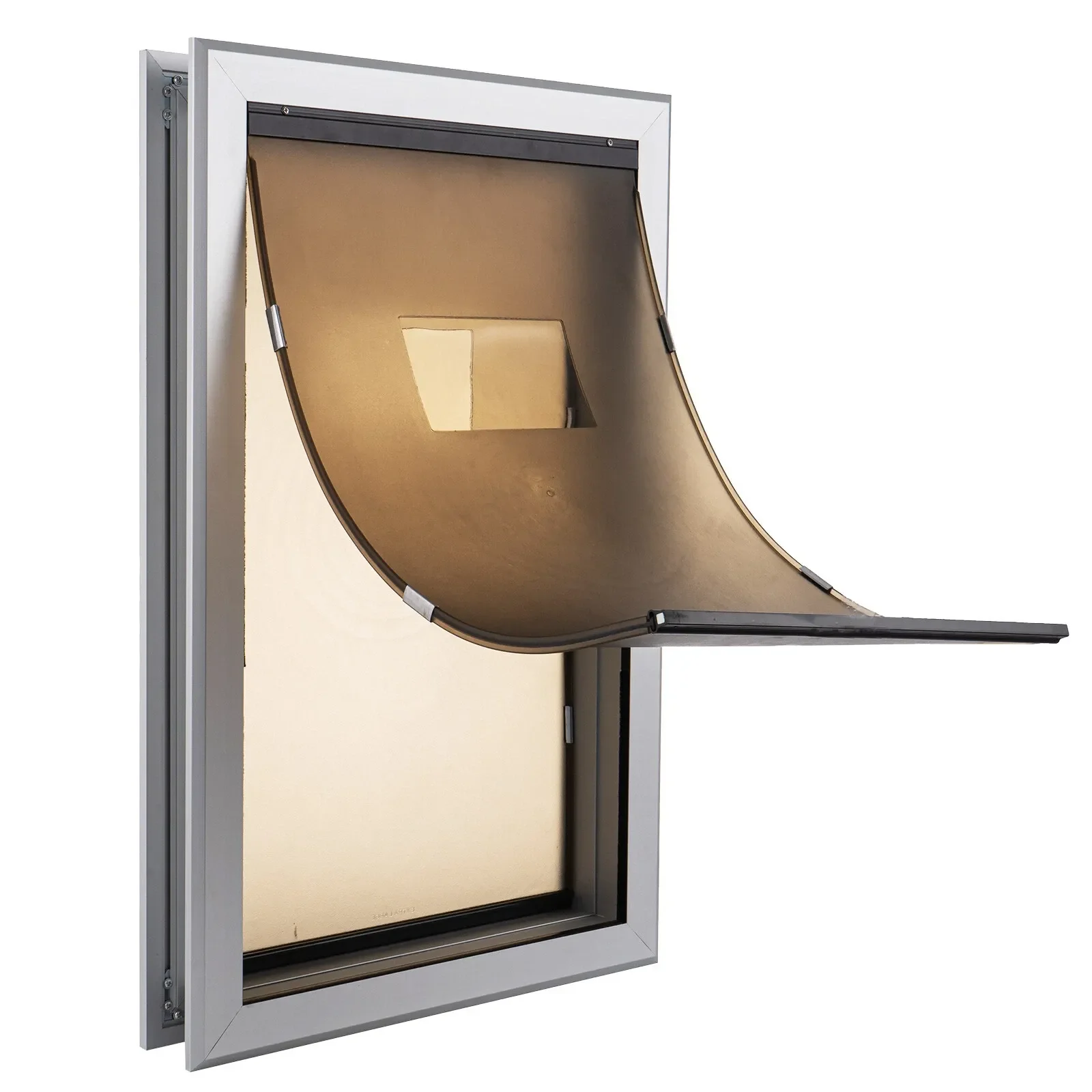 Aluminum Large Pet Dog Door Cat Magnetic Flap Locking Screen Wall Gate Frame XL